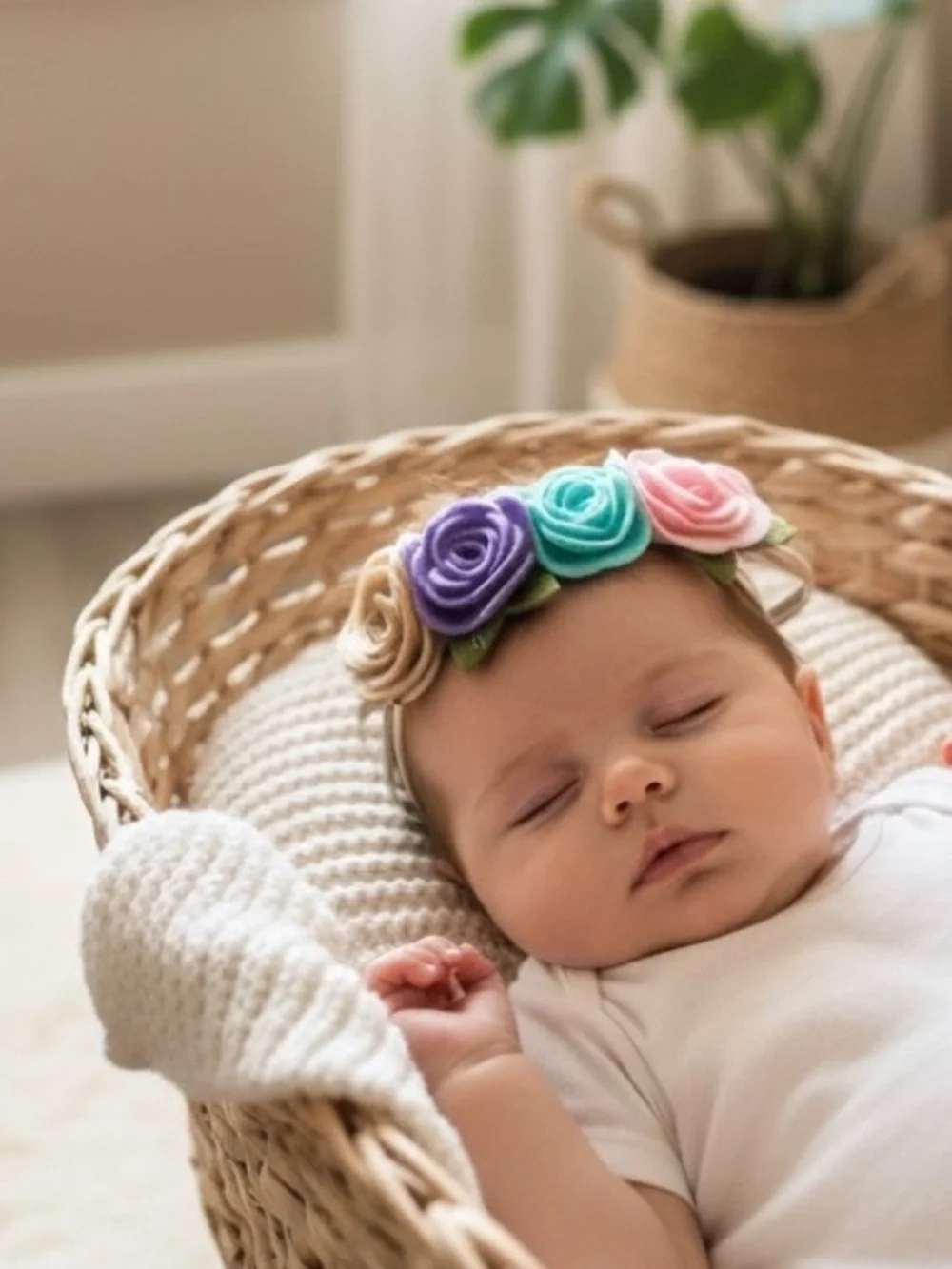 Felt Flower Baby Headband Handmade Floral Hair Accessory